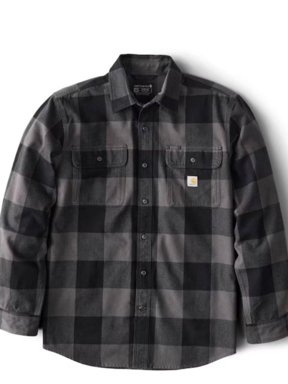 Carhartt Heavyweight Flannel Gray Plaid Shirt (M)